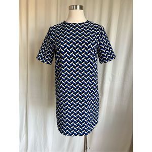 Zara Woman Women's Multi-Color Chevron Print Mini Shift Dress Size S NWOT